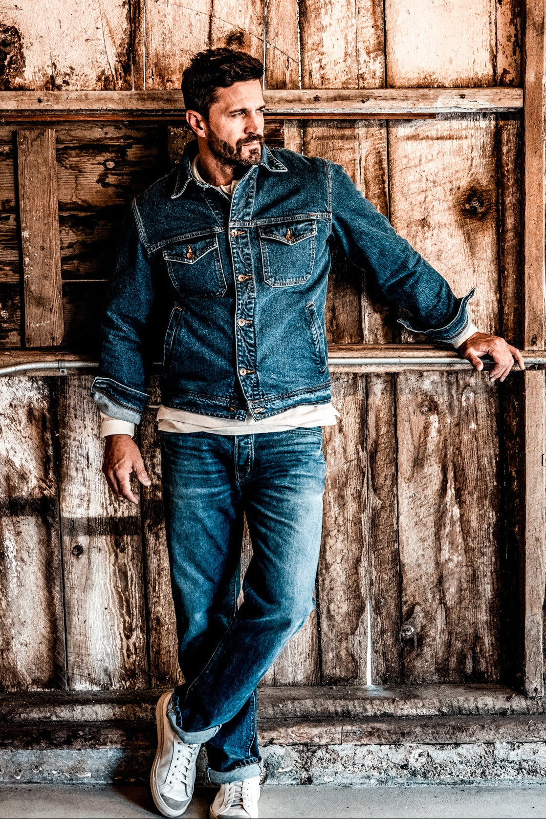Men | Artcher Jacket | 14oz Broken Twill Denim - Salt