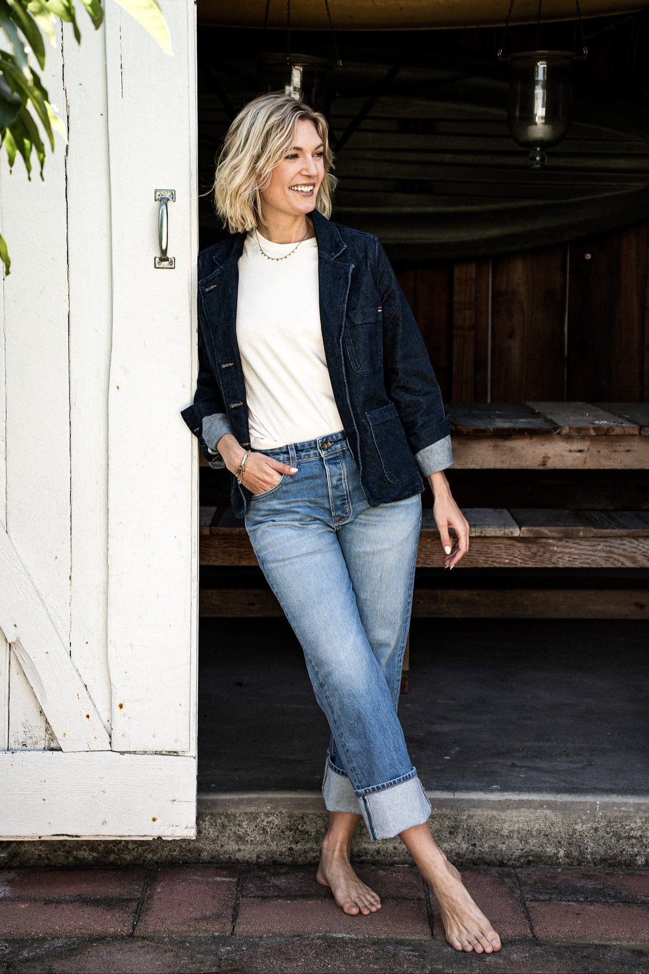 【Anyone more】Jackie Tin Washing Wide Denim Pants Jackie Salt Wash American Made Jeans | WiesMade