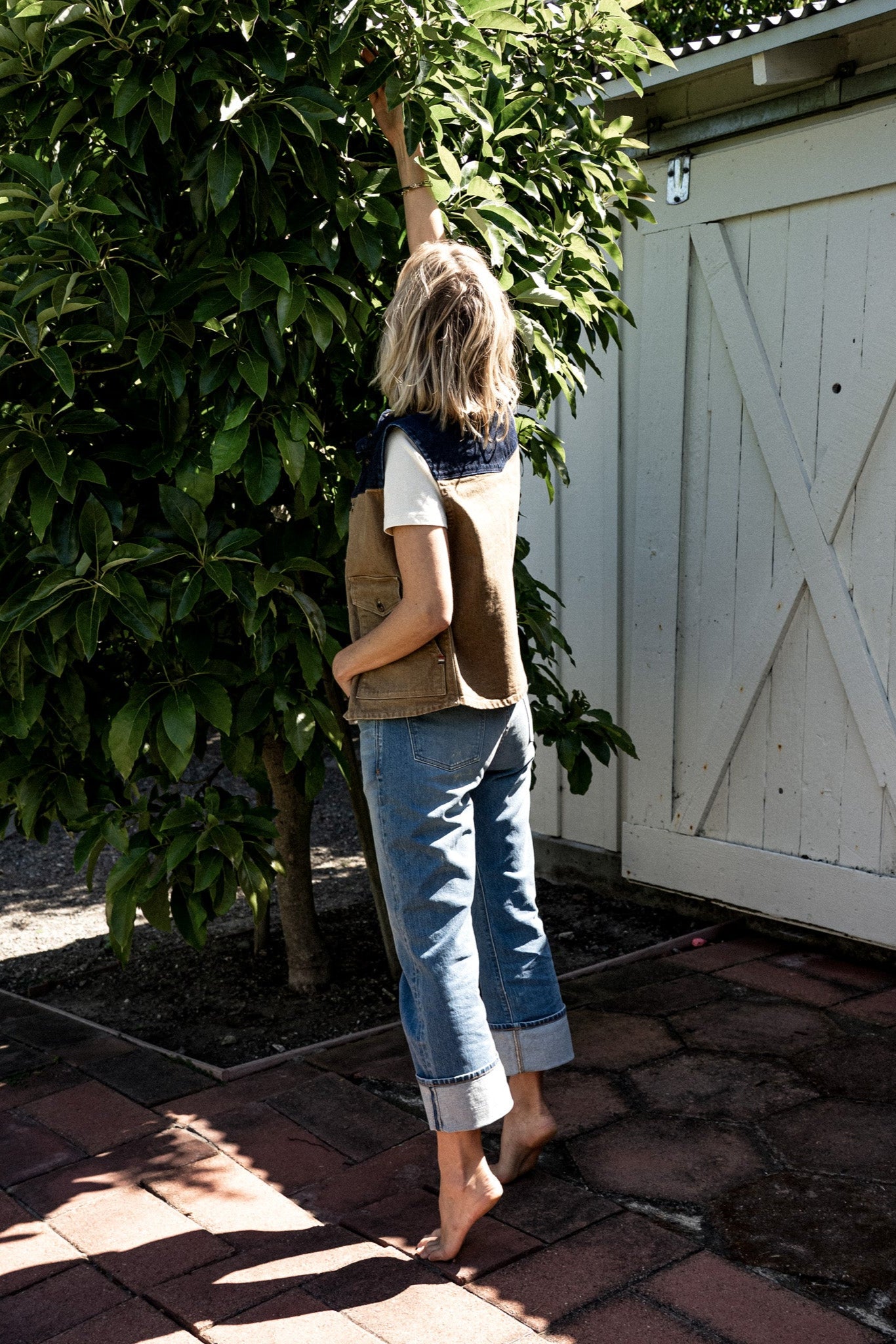 Jamie Vest | Wheat 14oz Broken Twill Denim