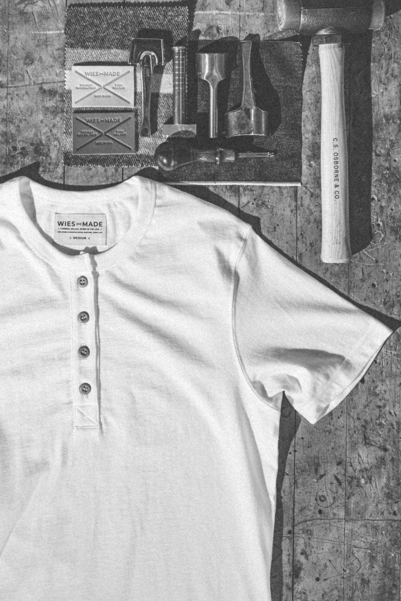 Women's Reyes Heavyweight Henley | 8oz 100% American Made Cotton - White