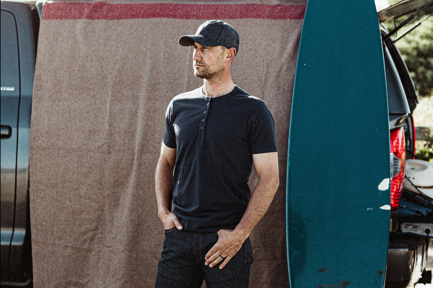 Men's Reyes Heavyweight Henley | 8oz 100% American Made Cotton - Polar