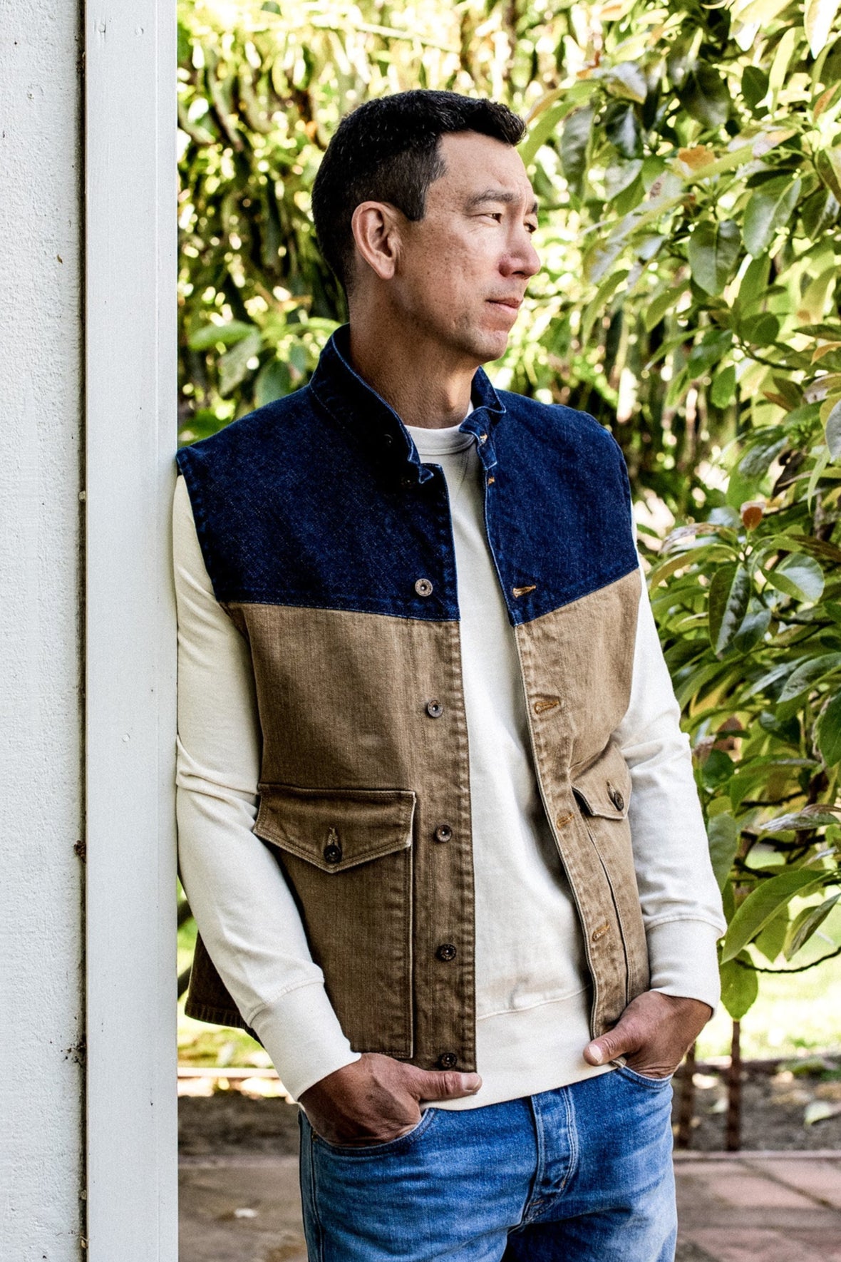James Vest | Wheat 14oz Broken Twill Denim
