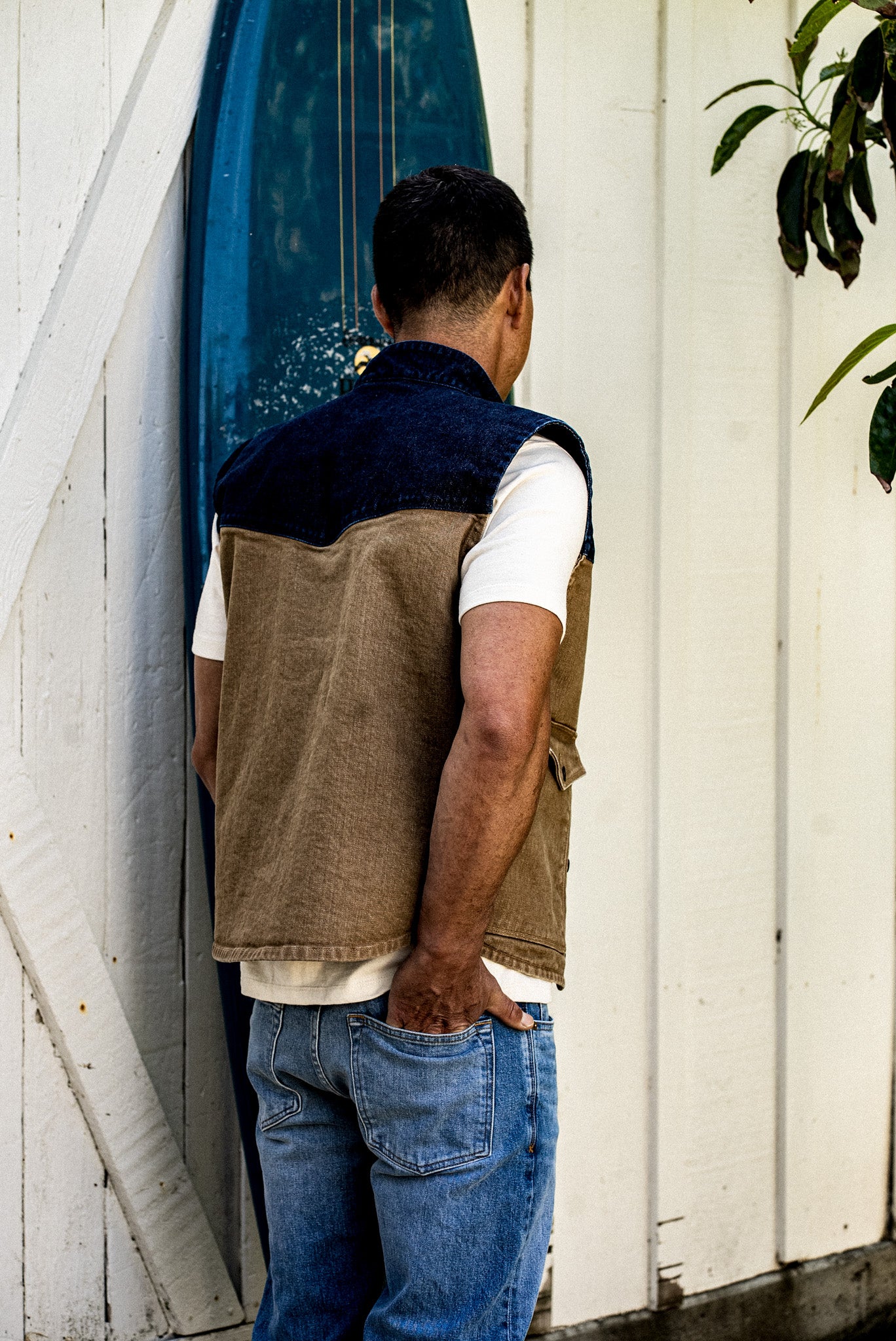 James Vest | Wheat 14oz Broken Twill Denim