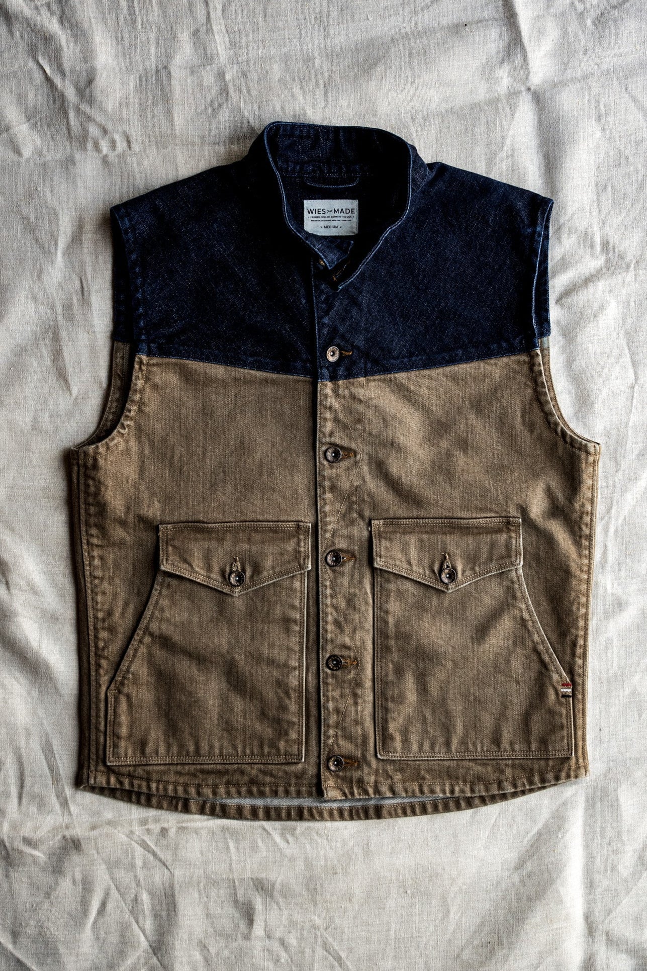 James Vest | Wheat 14oz Broken Twill Denim