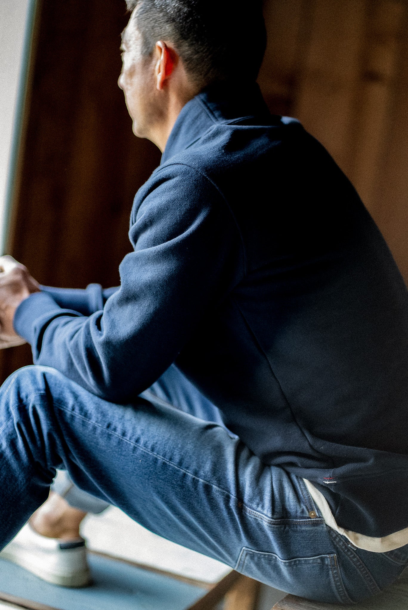 Bodega Shawl Pullover | 14oz French Terry - Navy