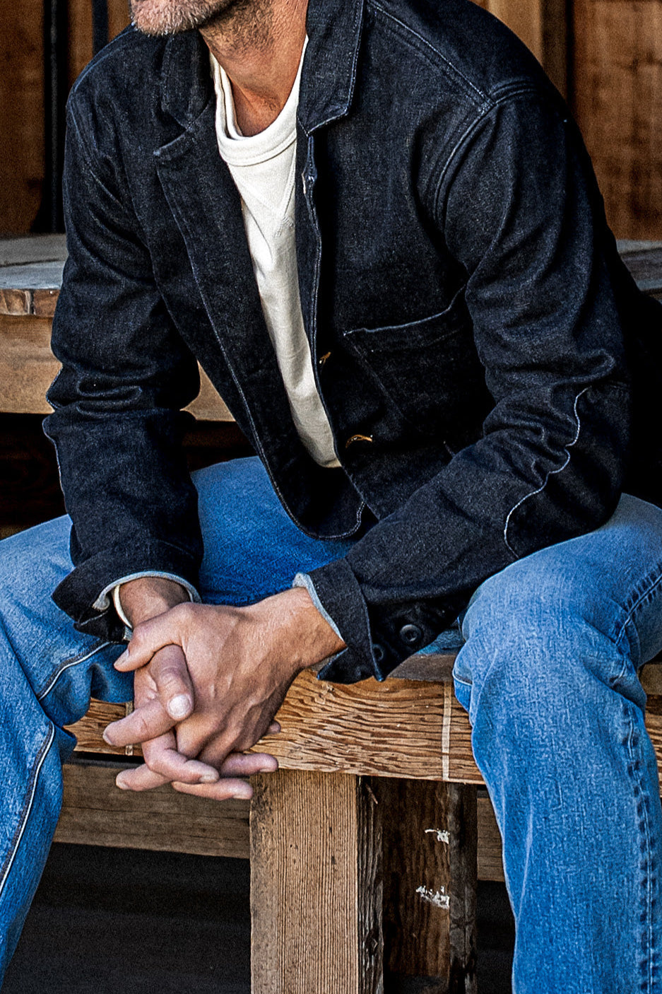 Men's Scout Blazer | Denim Chore Jacket - Black Stone