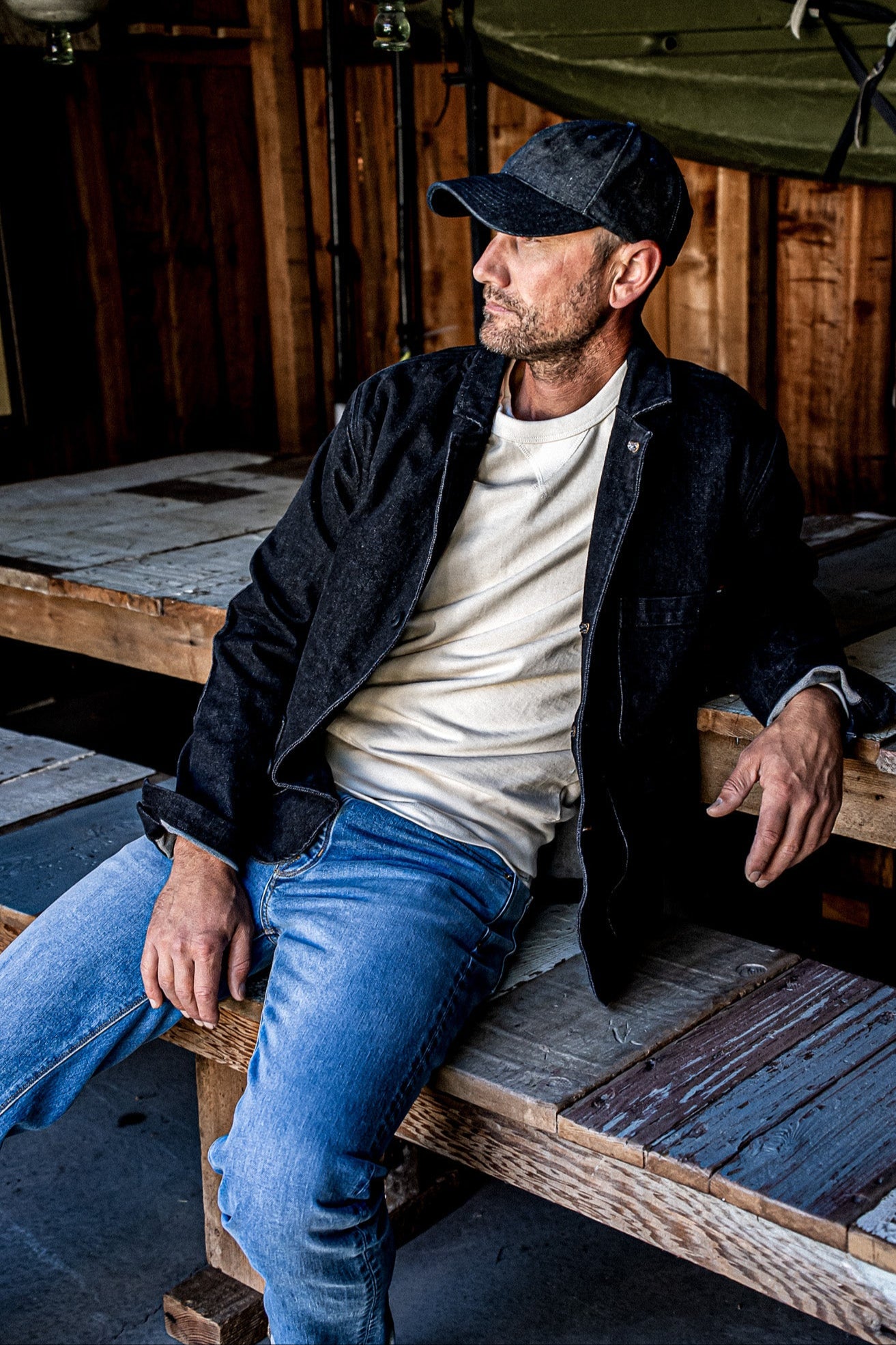 Men's Scout Blazer | Denim Chore Jacket - Black Stone