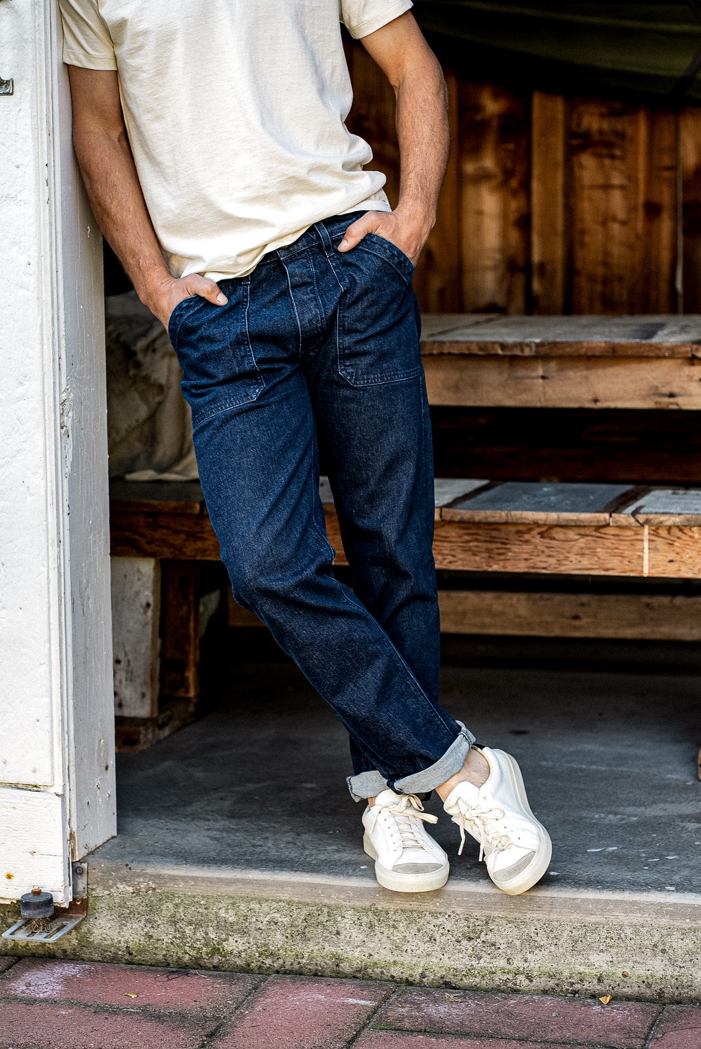 パンツ ARMY OF ME Over Rock Wax Sarouel Denim Scout Jean | Denim Military Pant - Ocean – WiesMade