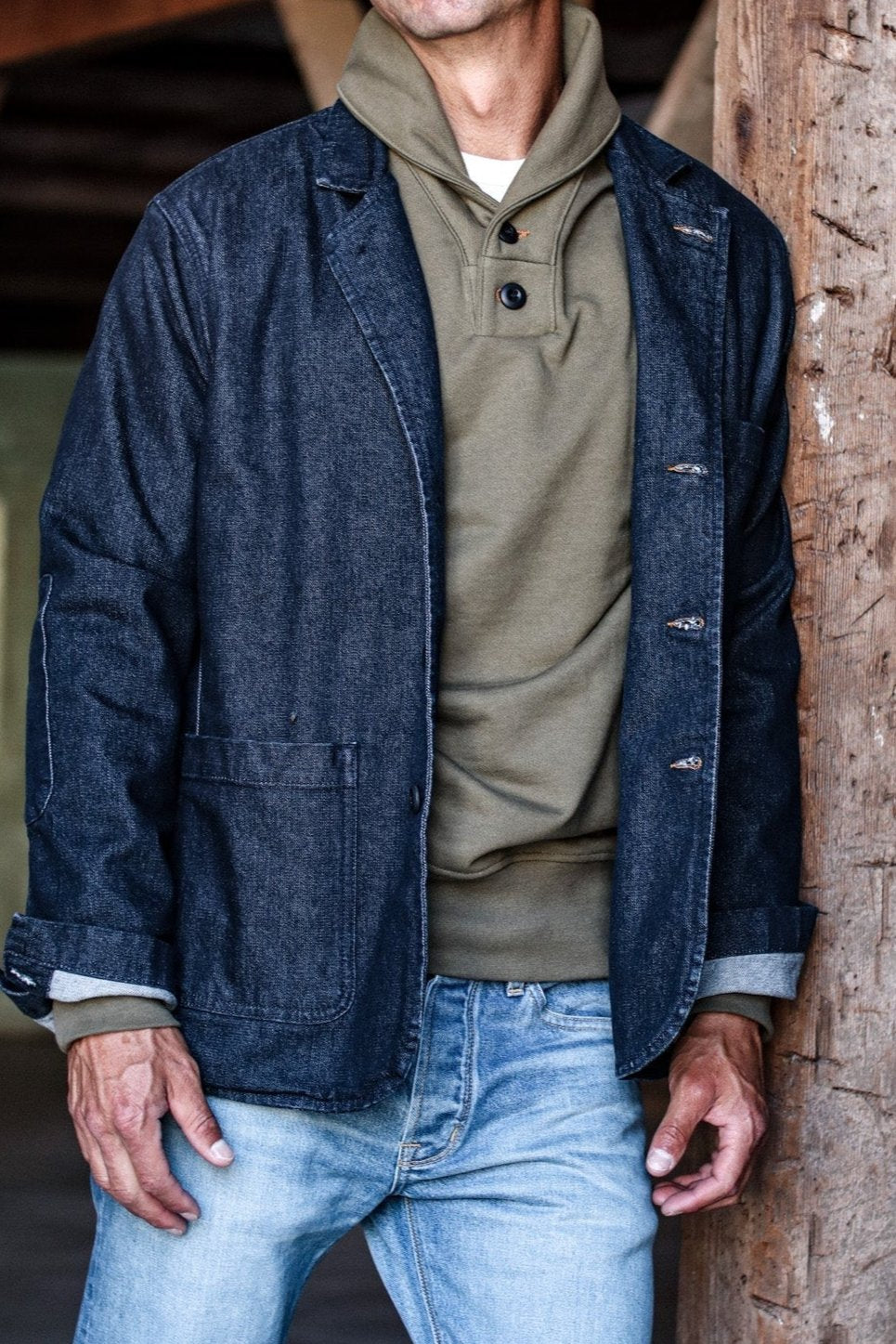 Men's Scout Blazer | Denim Chore Jacket - Ocean