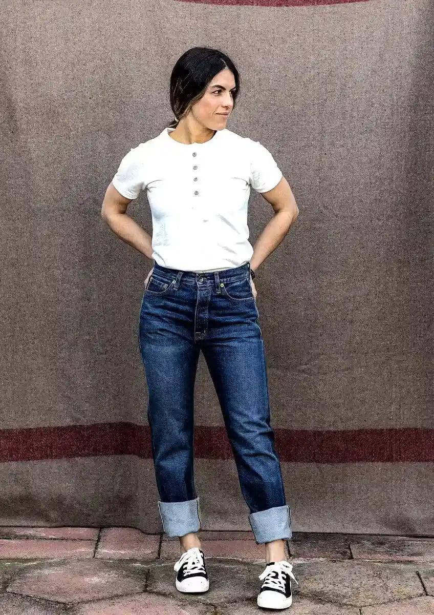 Sidney Fit Jean | Washed Selvedge Denim High Rise straight leg