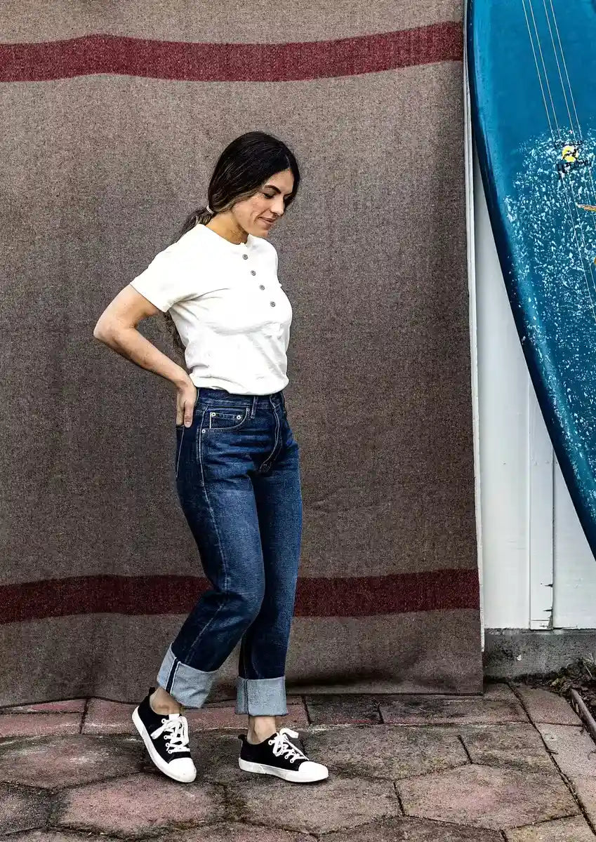 Sidney Fit Jean | Washed Selvedge Denim High Rise straight leg