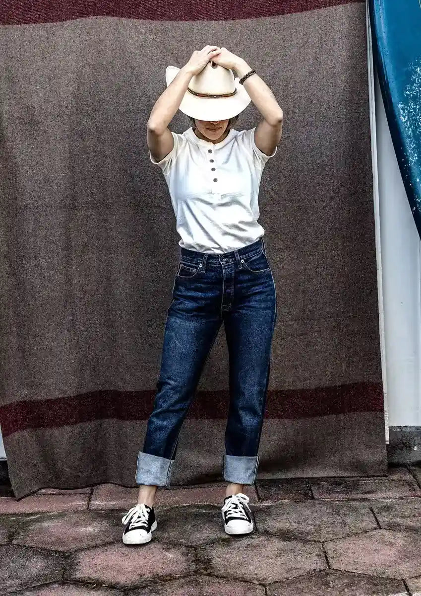 Sidney Fit Jean | Washed Selvedge Denim High Rise straight leg