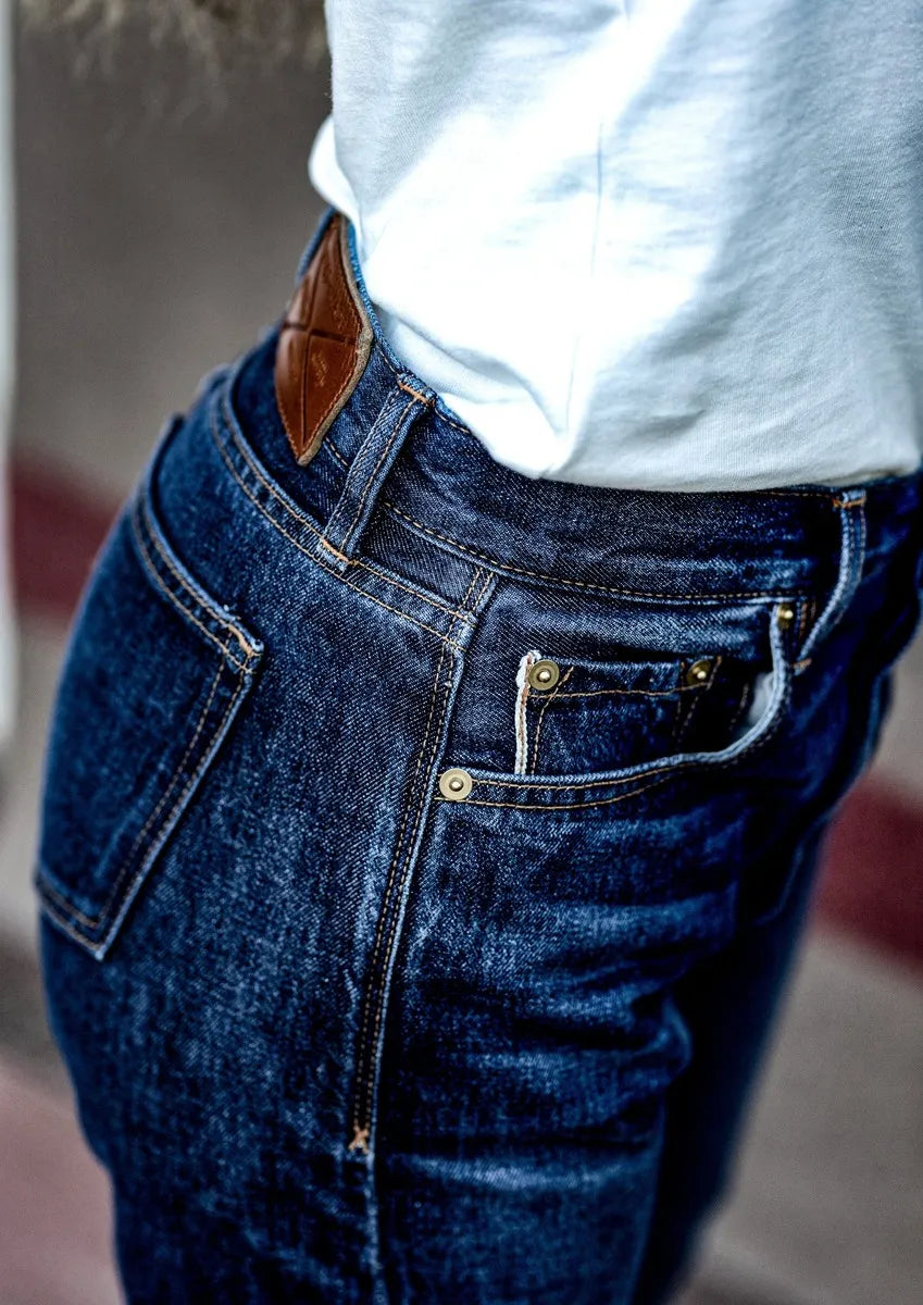 Sidney Fit Jean | Washed Selvedge Denim High Rise straight leg