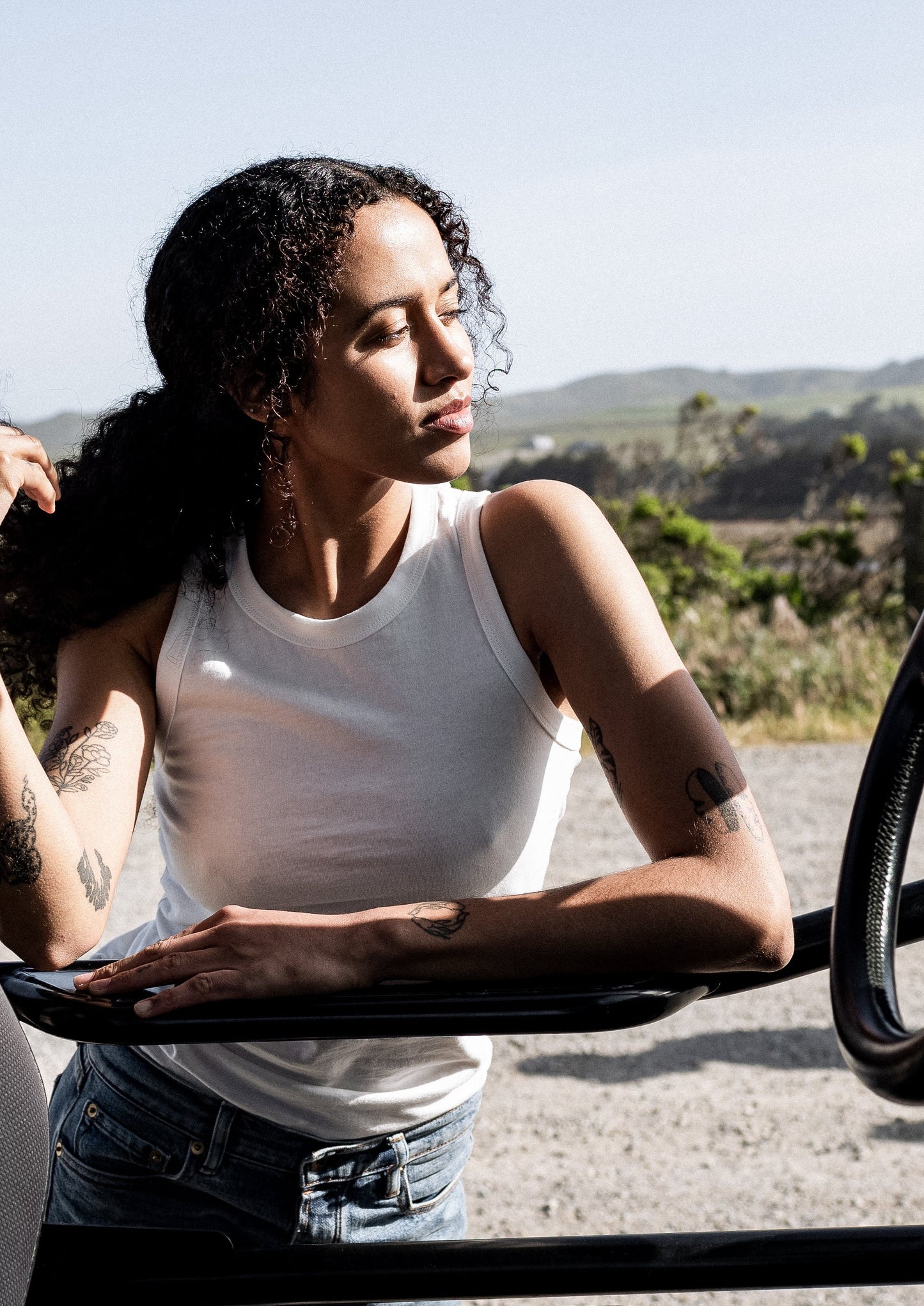 Women's Heather Tank in 8oz 100% Natural Cotton - White