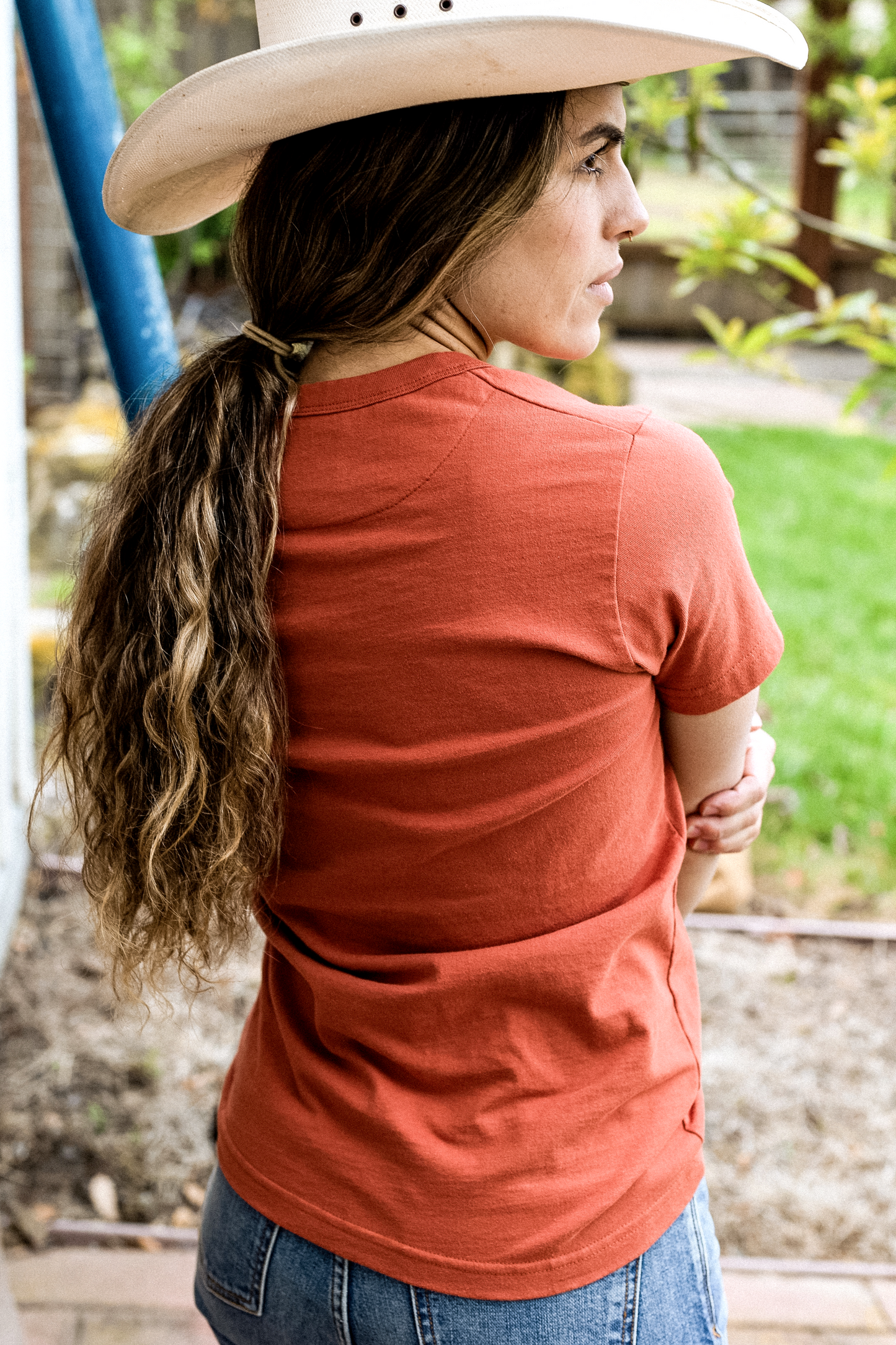 Women's Bolinas Heavyweight Tee | 8oz 100% American Made Cotton - Brick