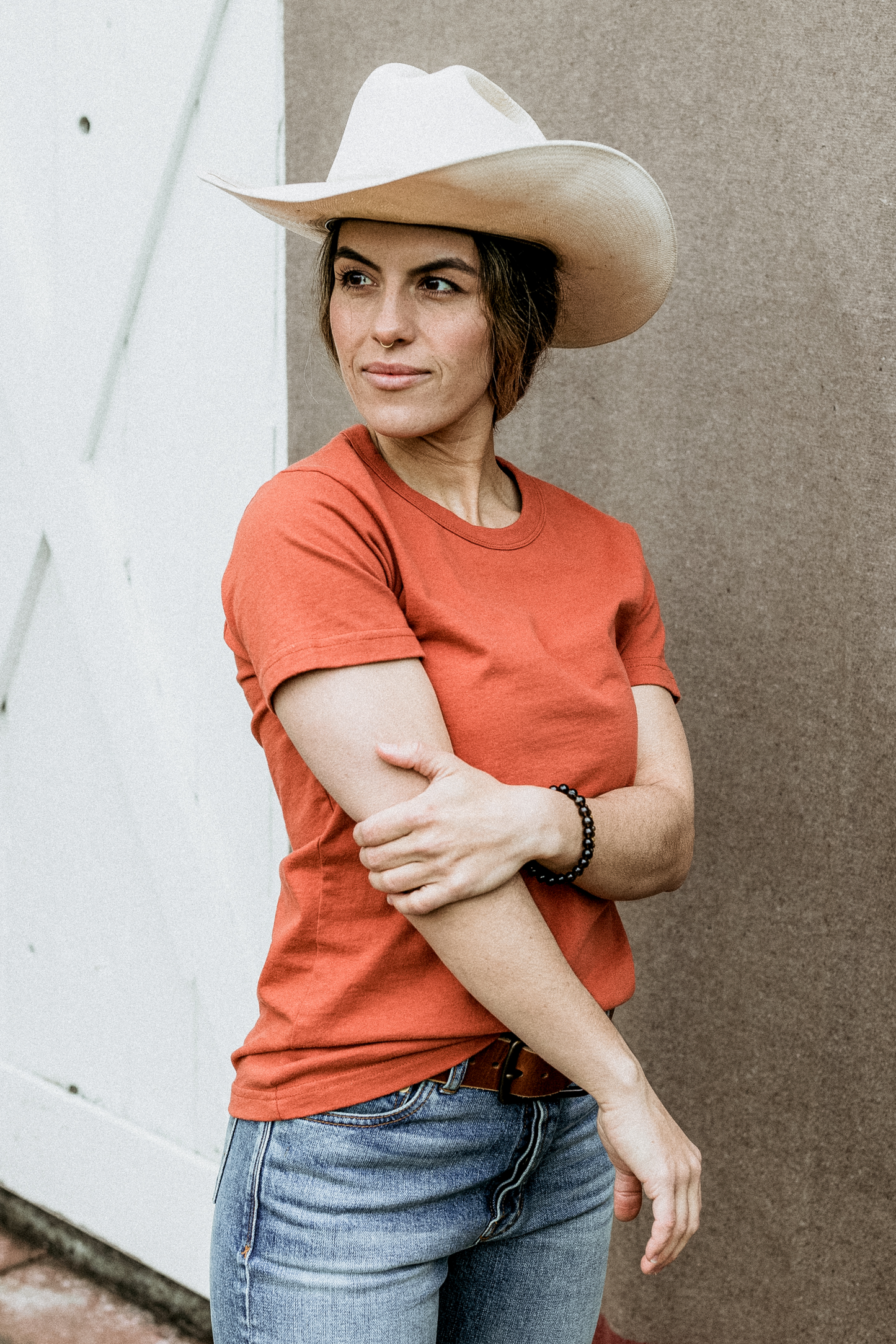 Women's Bolinas Heavyweight Tee | 8oz 100% American Made Cotton - Brick