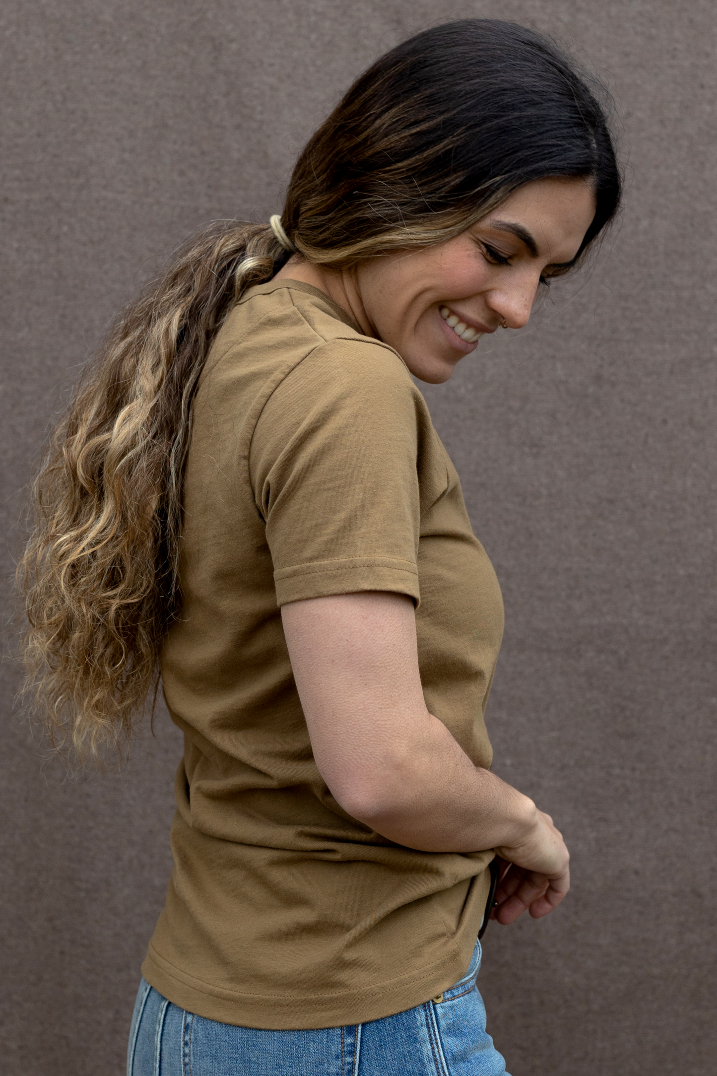 Women's Bolinas Heavyweight Tee | 8oz 100% American Made Cotton - Brown