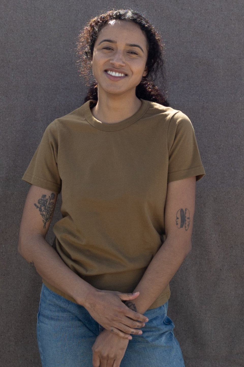 Women's Bolinas Heavyweight Tee | 8oz 100% American Made Cotton - Brown