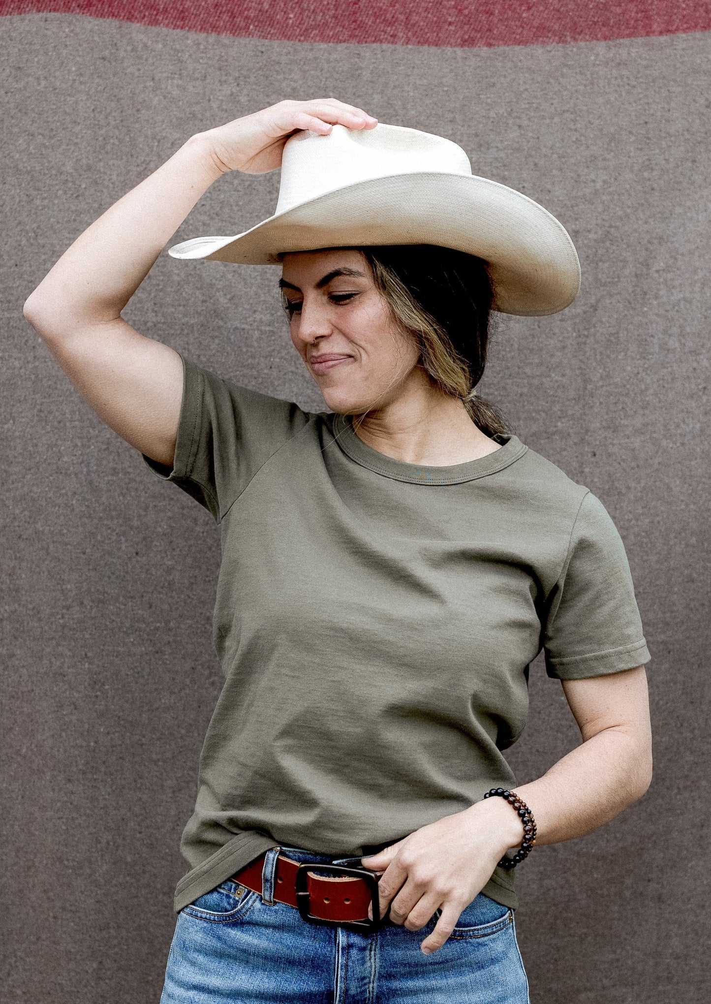 Women's Bolinas Heavyweight Tee | 8oz 100% American Made Cotton - Olive