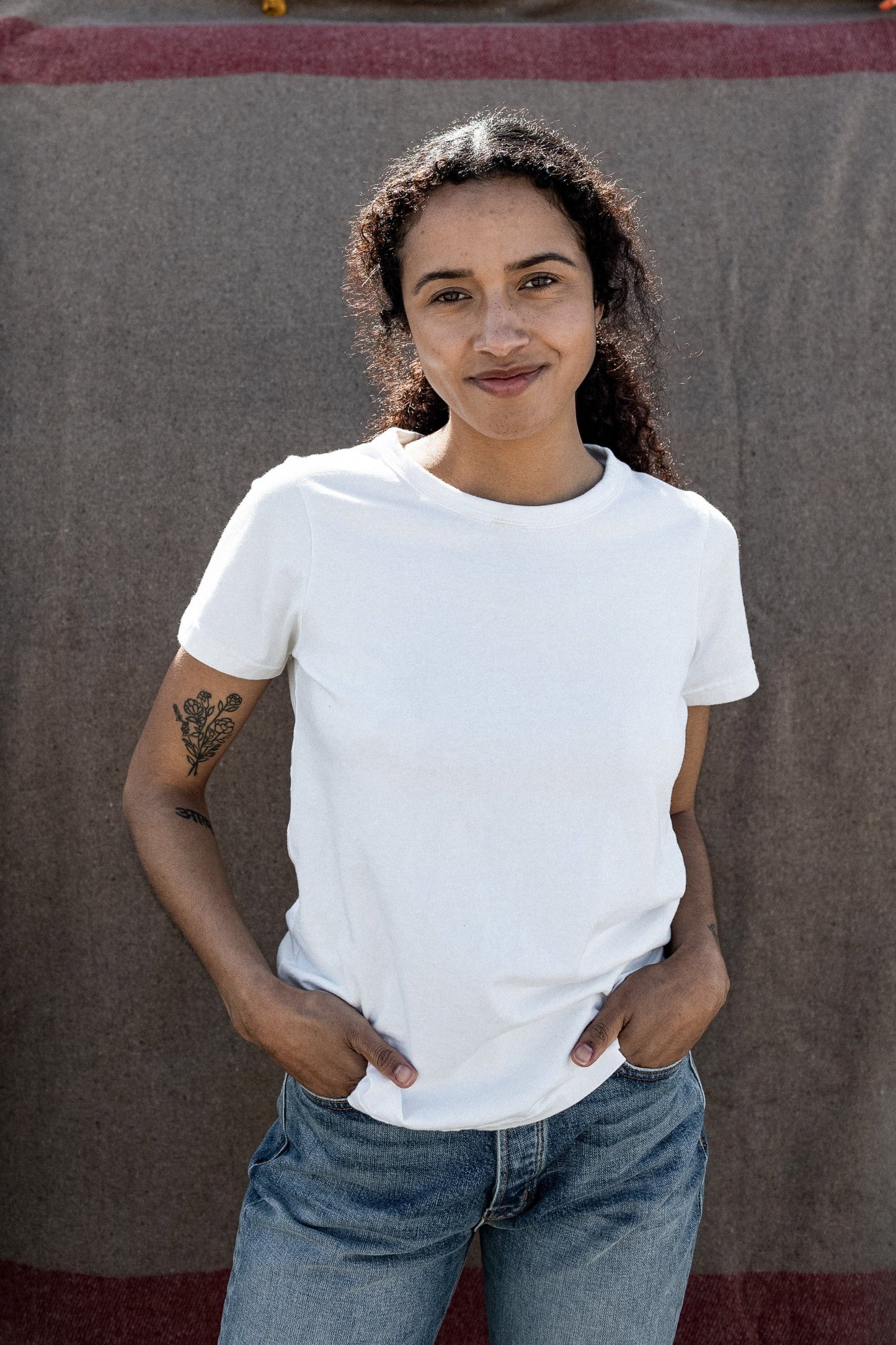 Women's Bolinas Heavyweight Tee | 8oz 100% American Made Cotton - White