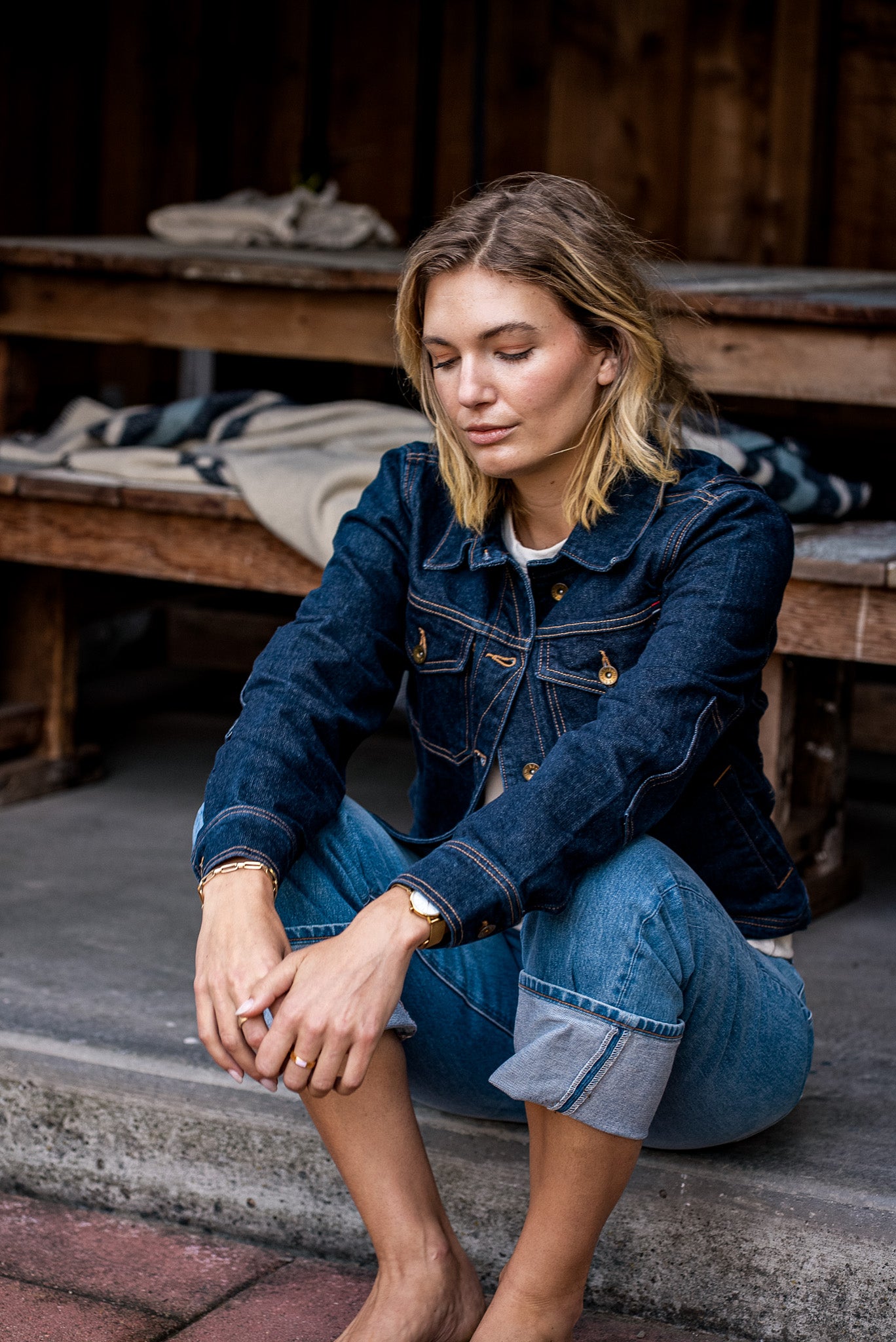 ジャケット・アウター tamme. CRACKS BLEACH DENIM B.D JACKET Artcher Jacket Ocean | 14oz Broken Twill Denim – WiesMade
