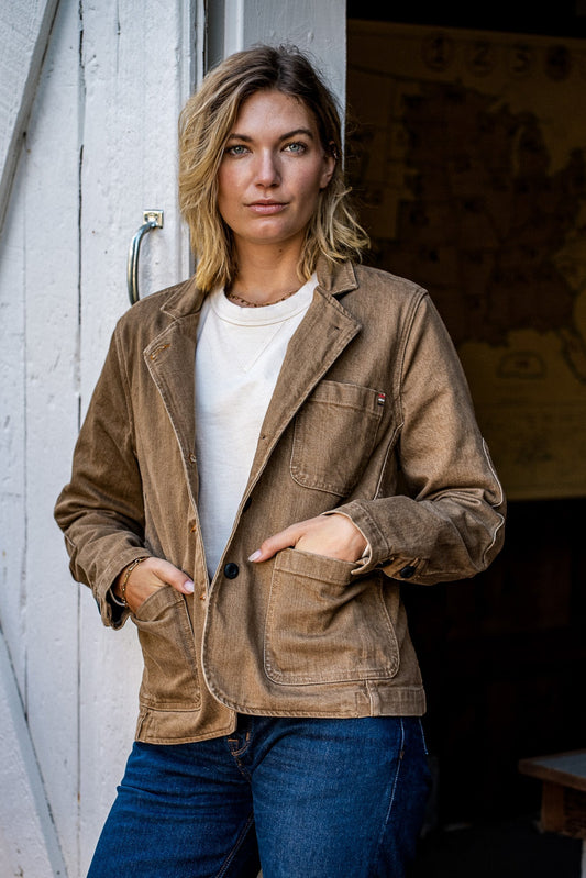 Scout Blazer | Denim Chore Blazer Wheat