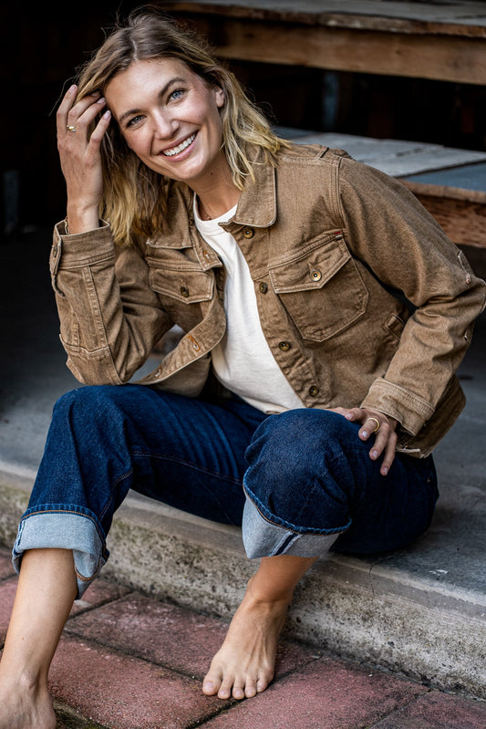 Artcher Jacket | Wheat 14oz Broken Twill Denim