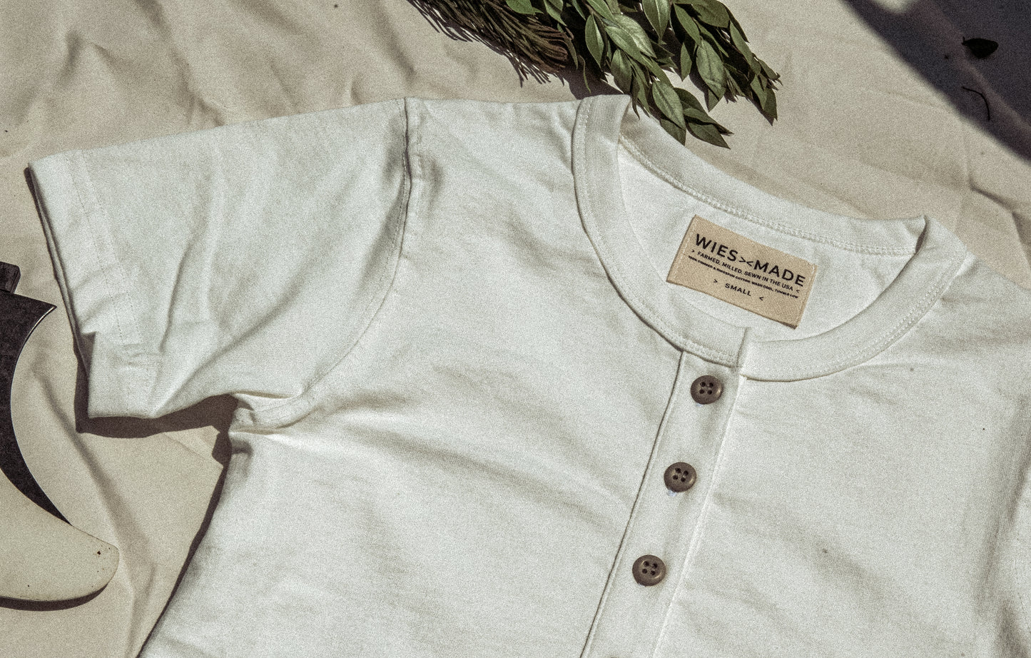 Women's Reyes Heavyweight Henley | 8oz 100% American Made Cotton - White