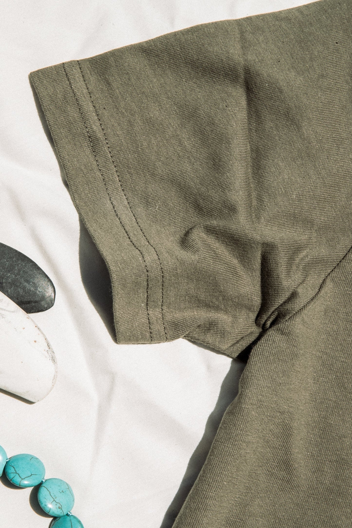 Women's Reyes Heavyweight Henley | 8oz 100% American Made Cotton - Olive