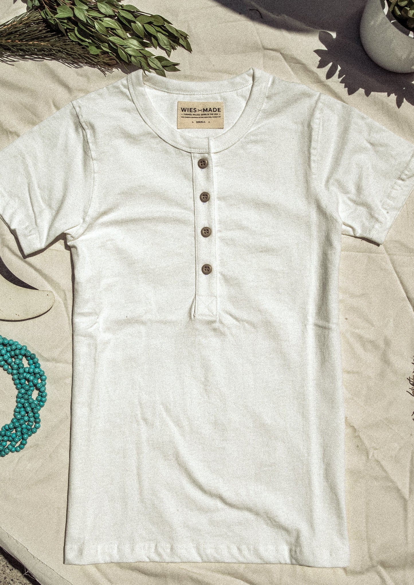 Women's Reyes Heavyweight Henley | 8oz 100% American Made Cotton - White