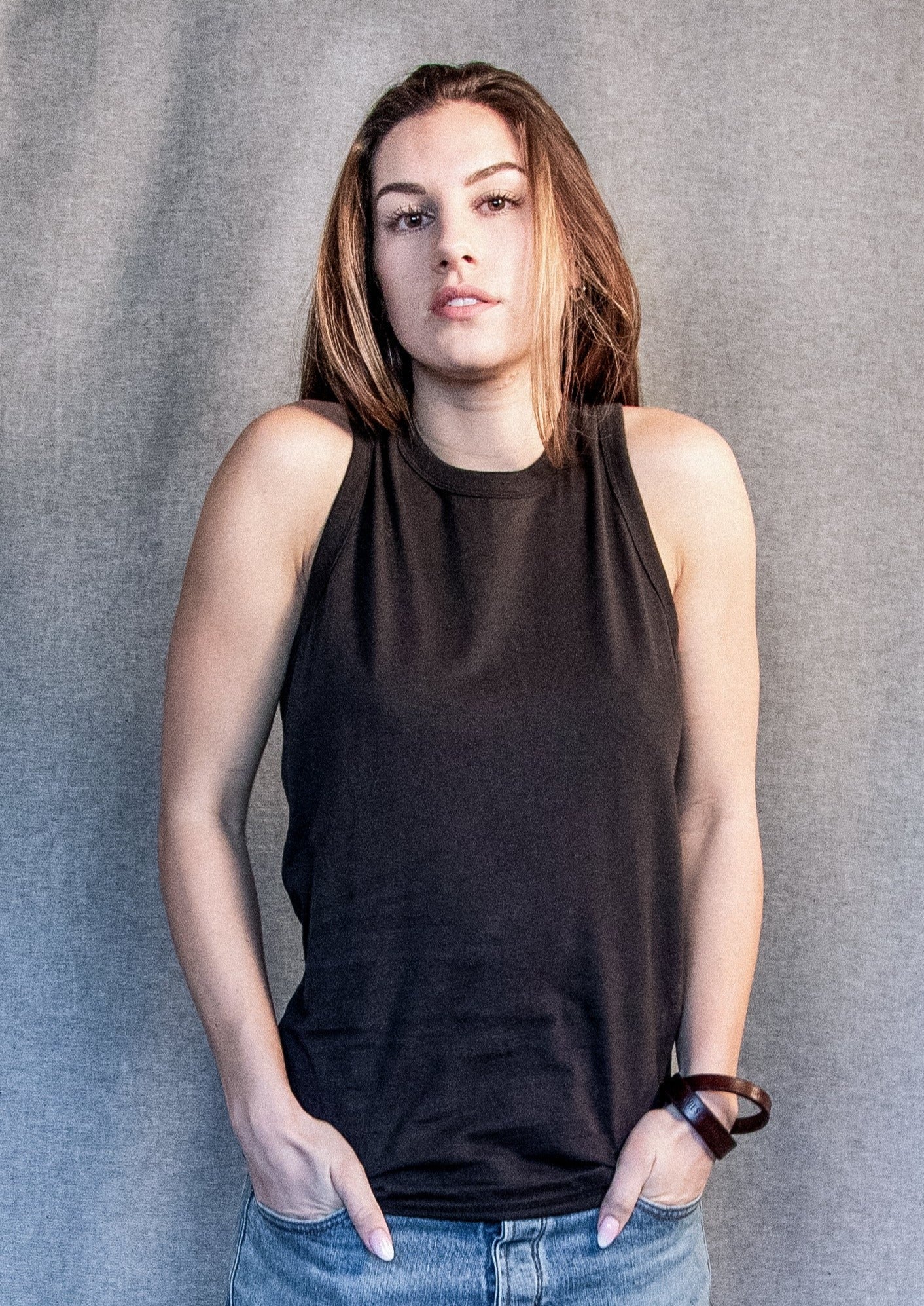 Women's Heather Tank in 8oz 100% Natural Cotton - Basalt