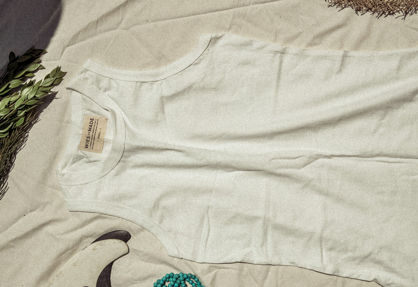 Women's Heather Tank in 8oz 100% Natural Cotton - White