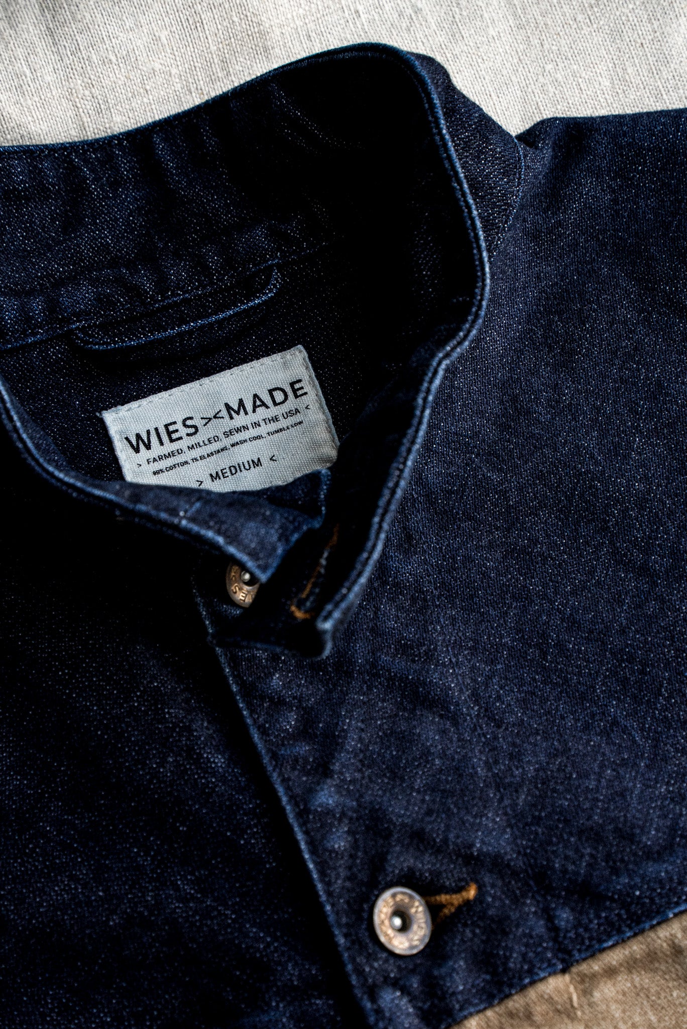 Jamie Vest | Wheat 14oz Broken Twill Denim