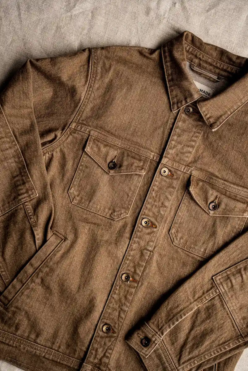 Artcher Jacket | Wheat 14oz Broken Twill Denim