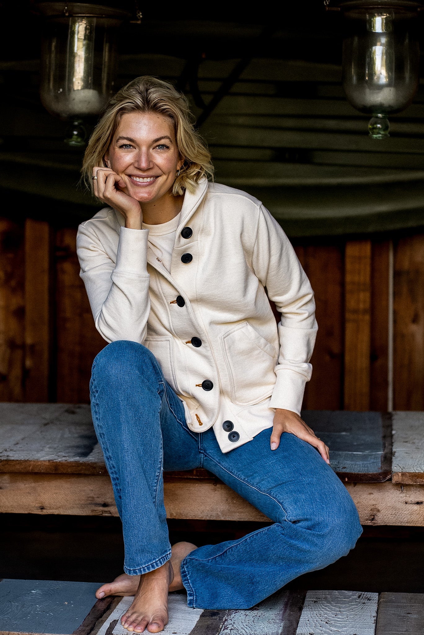 Women's Bodega Shawl French Terry Cardigan | Natural – WiesMade