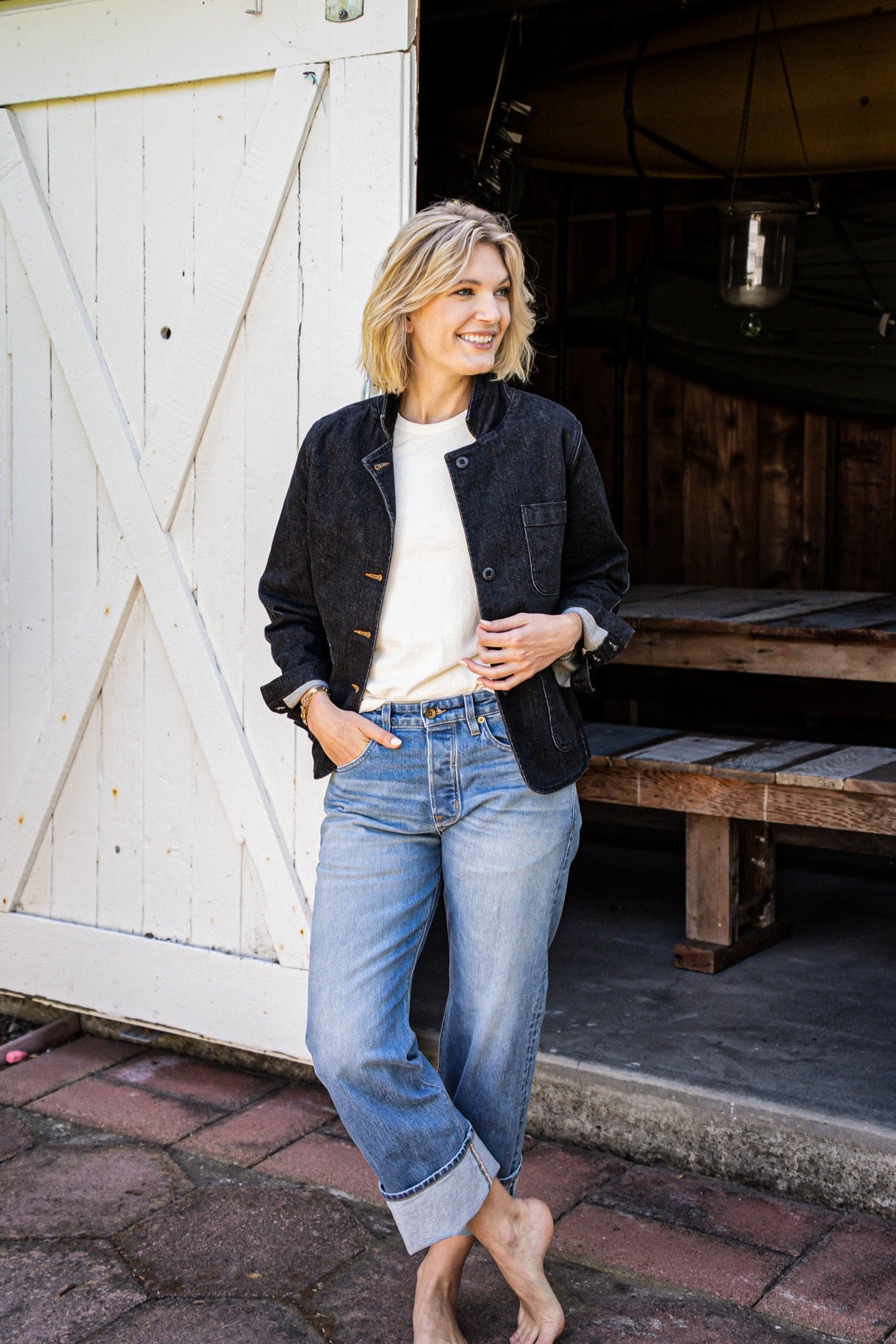 Scout Blazer | Stretch Cotton Denim Chore Blazer