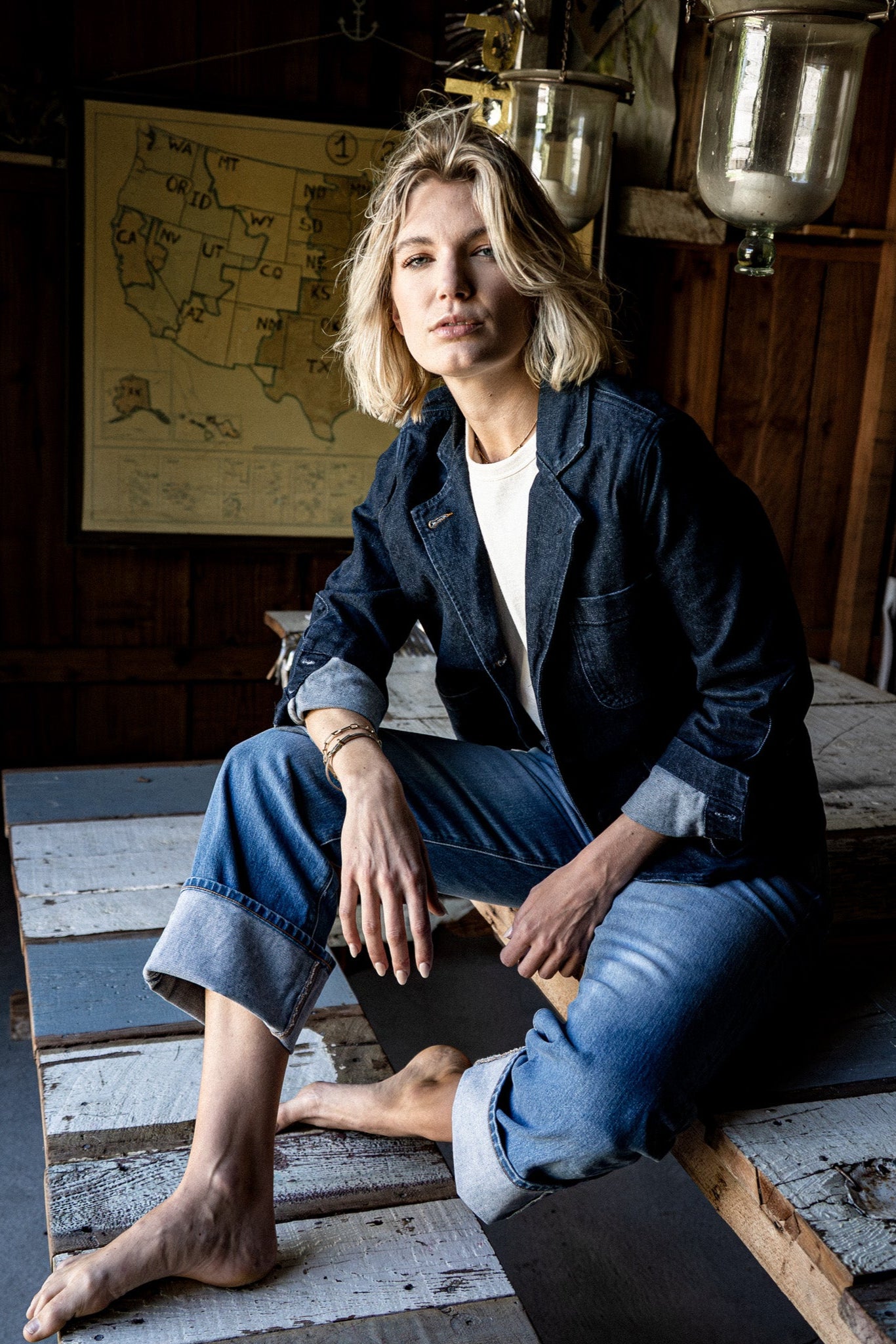 Scout Blazer | Denim Chore Blazer Ocean