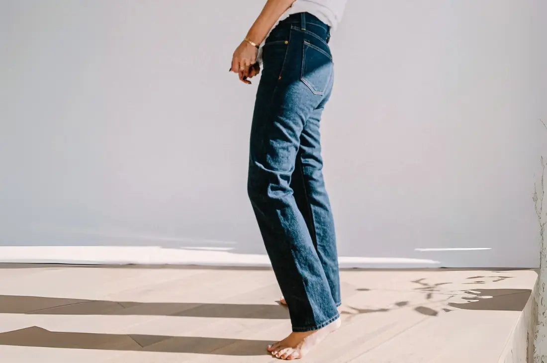 Denim ounces determine thickness, with these jeans offering a mid-weight balance of durability and flexibility.