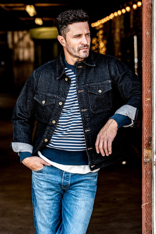 Men | Artcher Jacket | 14oz Broken Twill Denim - Black