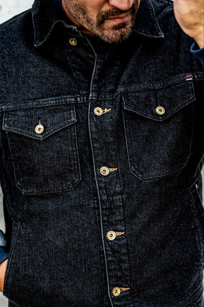 Men | Artcher Jacket | 14oz Broken Twill Denim - Black