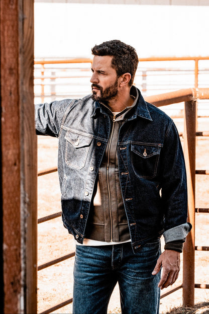 Men | Artcher Jacket | 14oz Broken Twill Denim - Ocean