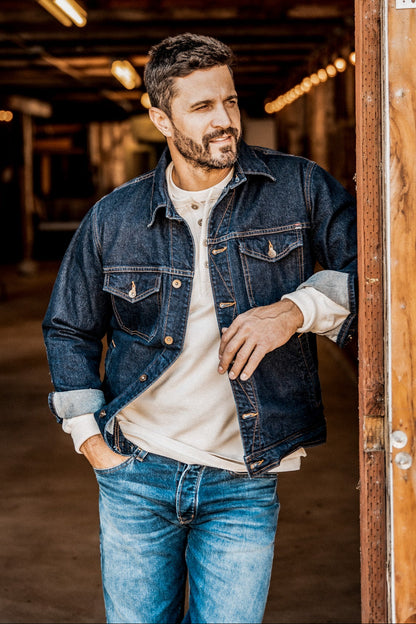 Men | Artcher Jacket | 14oz Broken Twill Denim - Ocean