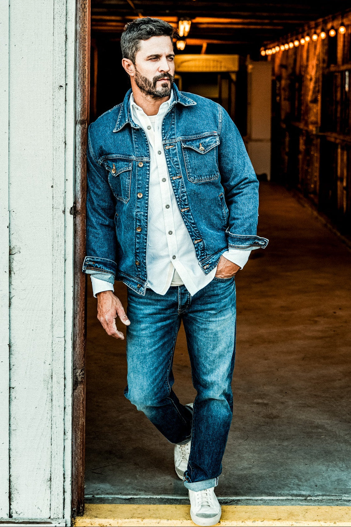 Men | Artcher Jacket | 14oz Broken Twill Denim - Salt
