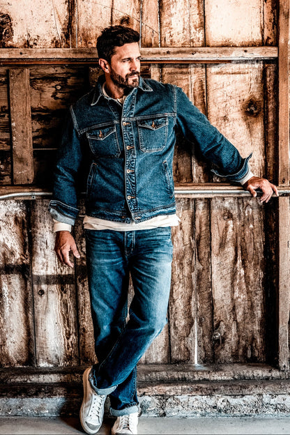 Men | Artcher Jacket | 14oz Broken Twill Denim - Salt