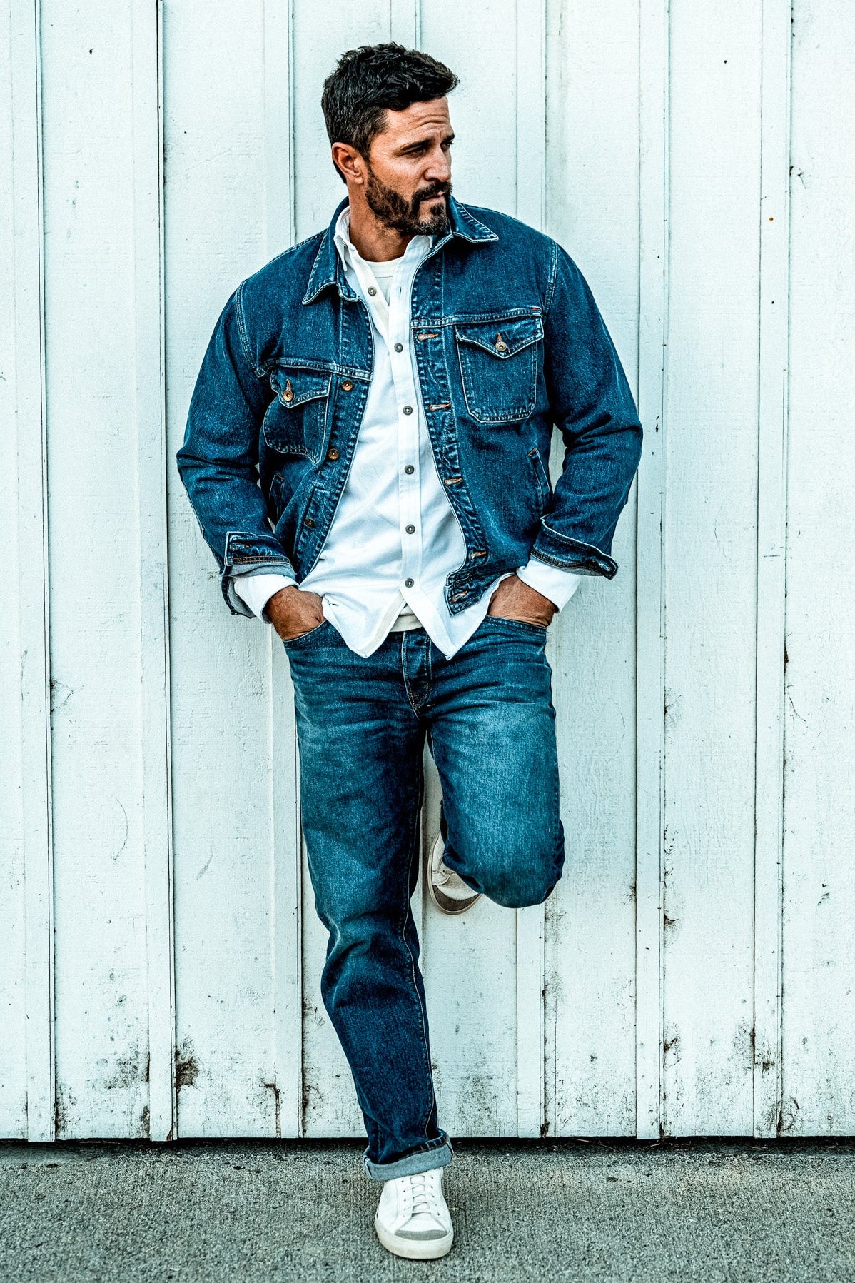 Men | Artcher Jacket | 14oz Broken Twill Denim - Salt