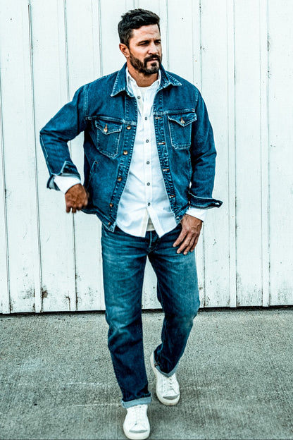 Men | Artcher Jacket | 14oz Broken Twill Denim - Salt