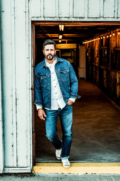 Men | Artcher Jacket | 14oz Broken Twill Denim - Salt