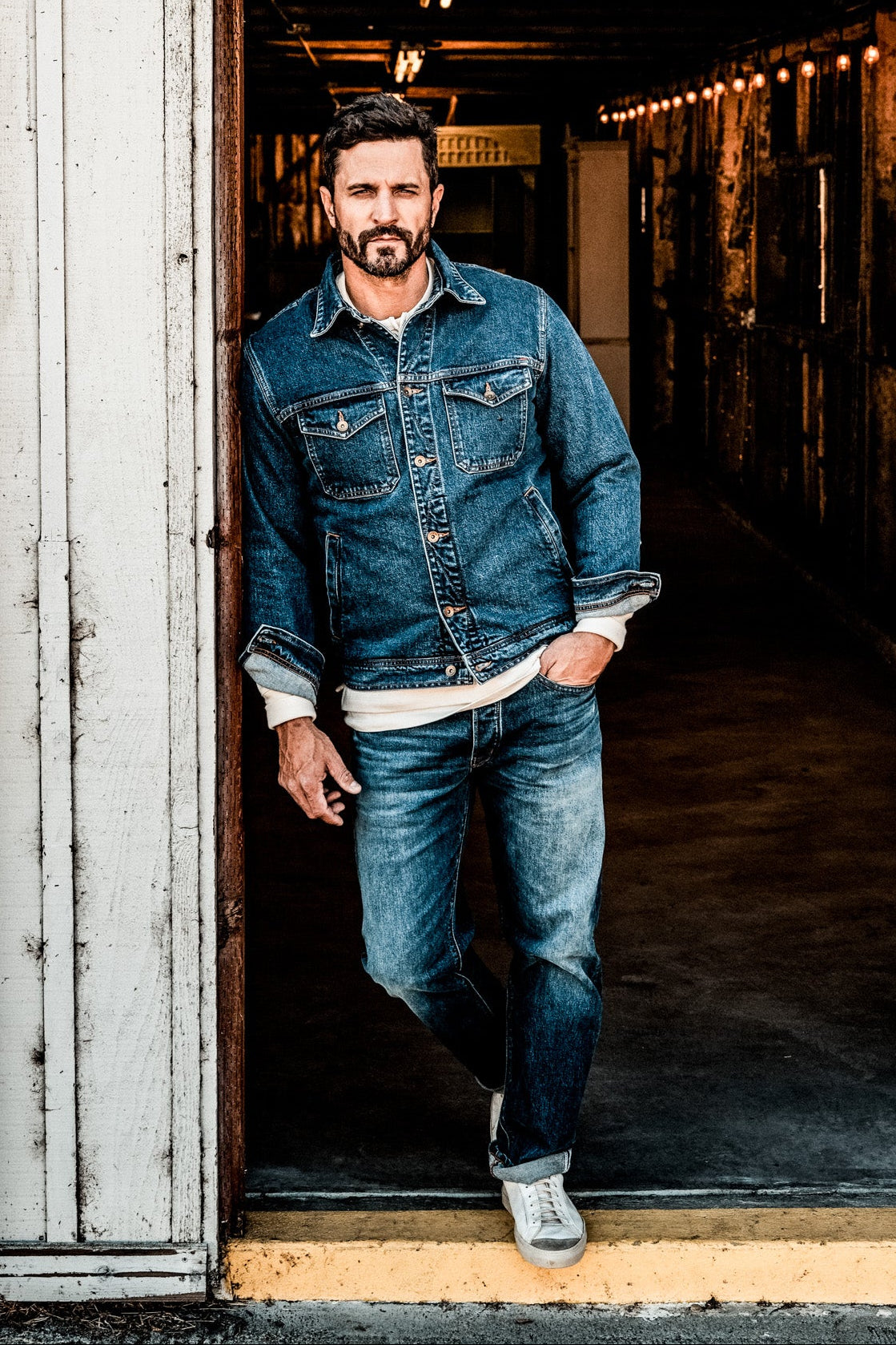Men | Artcher Jacket | 14oz Broken Twill Denim - Salt