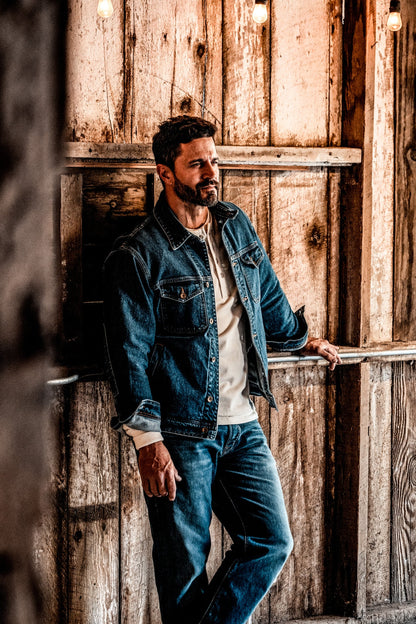 Men | Artcher Jacket | 14oz Broken Twill Denim - Salt