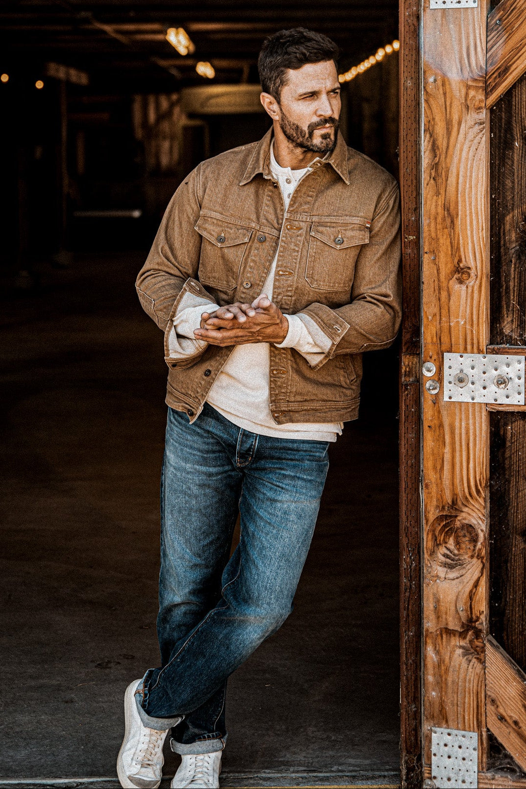Men | Artcher Jacket | 14oz Broken Twill Denim - Wheat